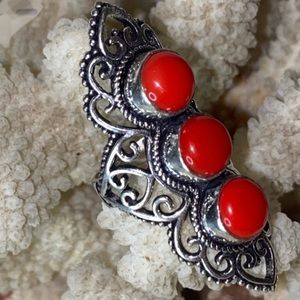 Italian Coral Renaissance handcrafted ring